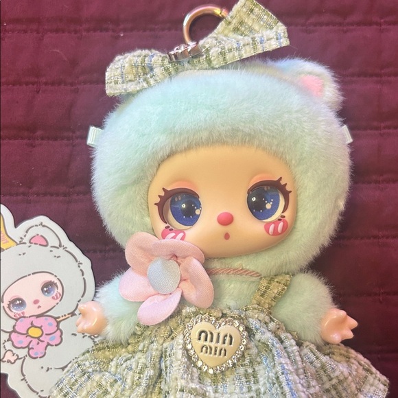 Mint Green Plush Doll with Tweed 👗 - Picture 4 of 6